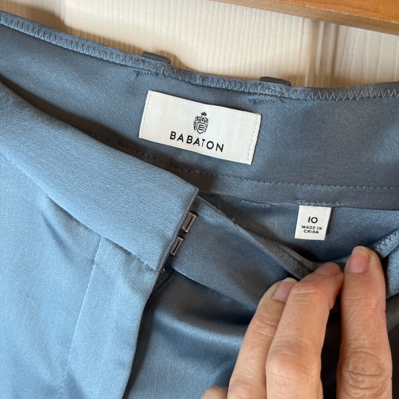 Aritzia Babaton Refined Satin Cargo Pants Slab Blue Size 10 - Picture 7 of 10